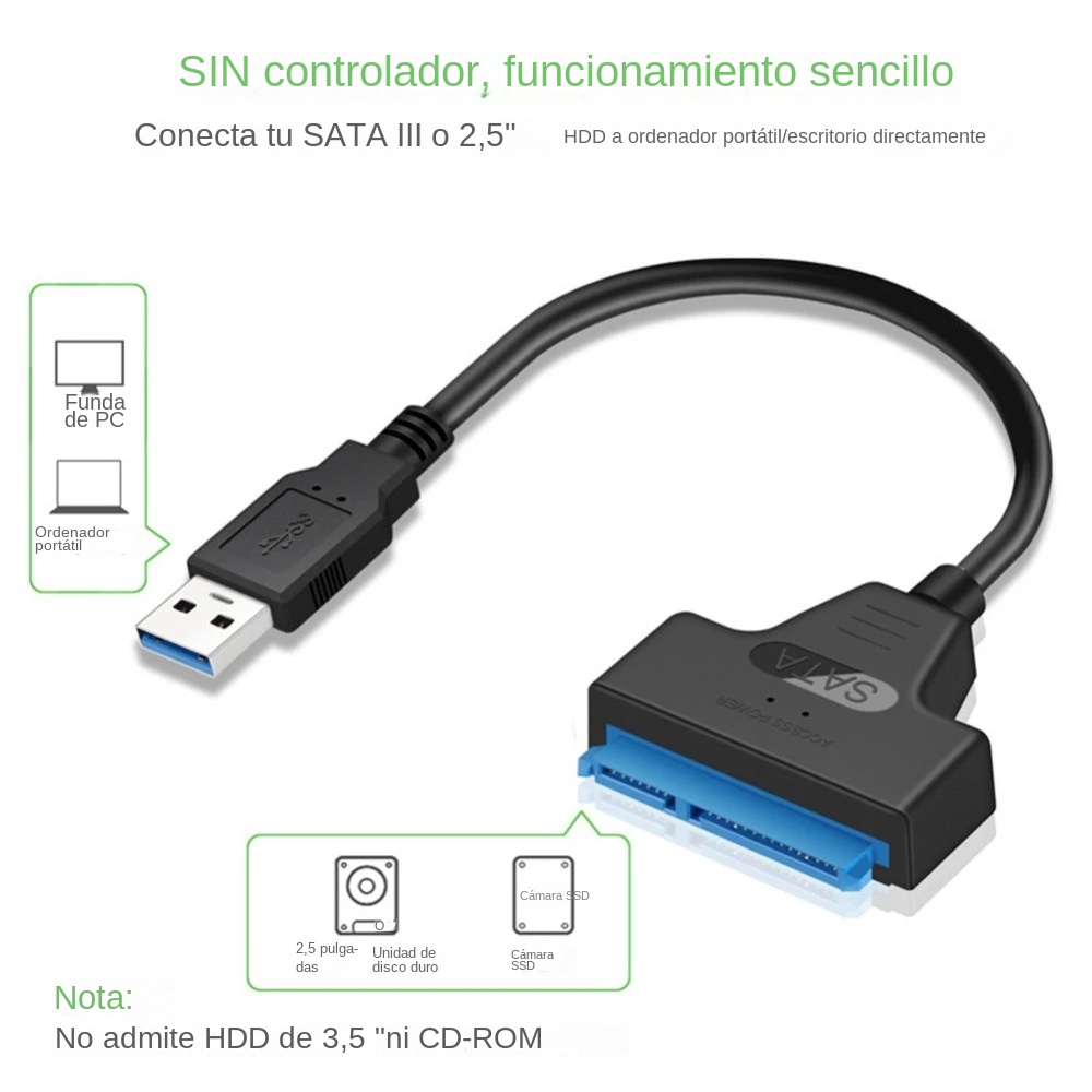 كابل USB 3.0 SATA 3 بطول 30 سم - مراجعة Sata Ssd وسعره